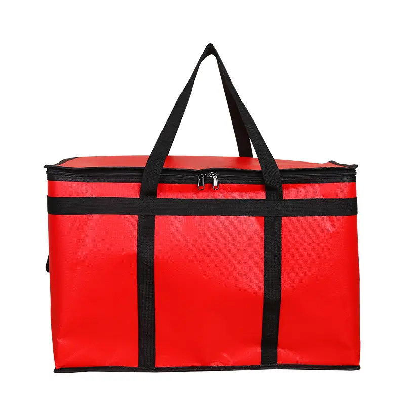Red Doordash ฉนวนอาหารจัดส่งชุดเย็นทำให้อาหารอบอุ่นและเครื่องดื่มเย็น